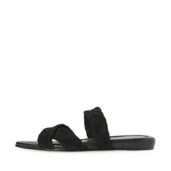 🆕 RAG & BONE Lewis Pointed Toe Woven Leather Slide Sandal Shoes 10.5 Black - Picture 3 of 10